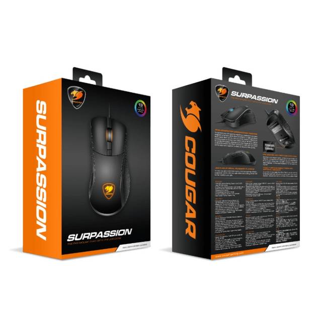 Cougar Surpassion Wired Usb Optical Gaming Mouse W/ 7200 Dpi
