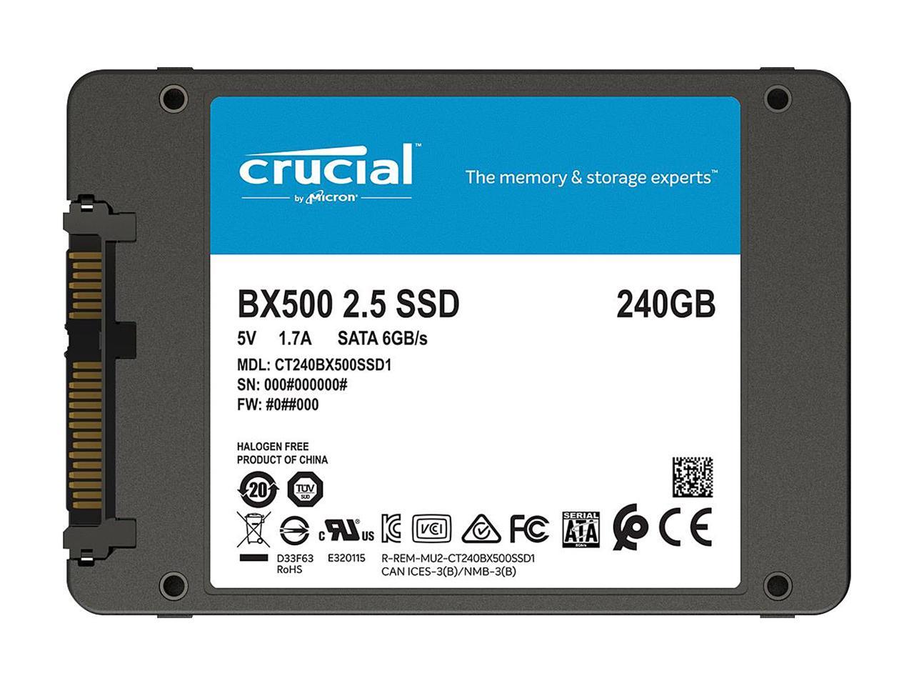 Crucial Bx500 240Gb 3D Nand Sata 2.5-Inch Internal Ssd, Up To 540 Mb/S - Ct240Bx500Ssd1