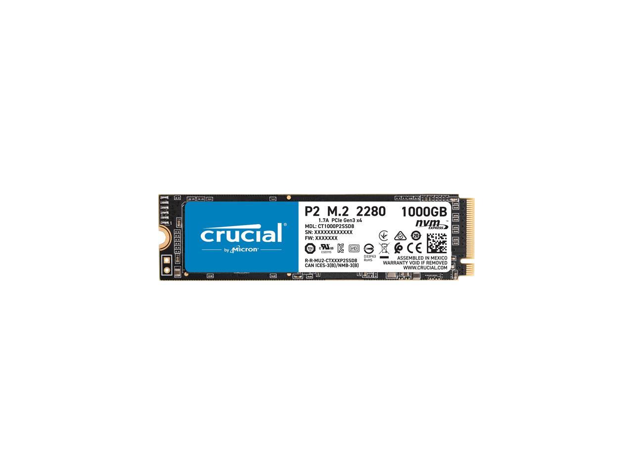 Crucial P2 1Tb 3D Nand Nvme Pcie M.2 Ssd Up To 2400 Mb/S - Ct1000P2Ssd8