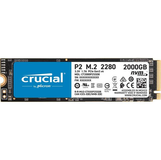 Crucial P2 2Tb M.2 2280 Pci-Express 3.0 Nvme Solid State Drive