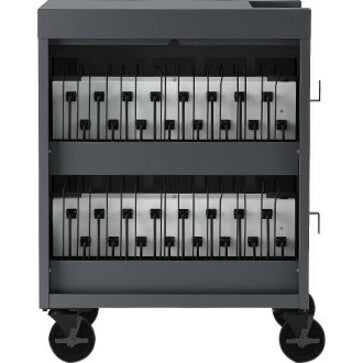 Cube Charge Cart 16 Ac Bp Bp,1.4In W Slots Black Pumice Finish