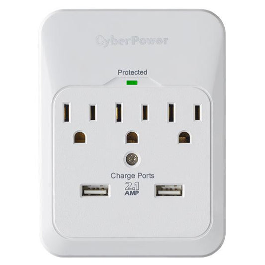 Cyberpower Csp300Wur1 Surge Protector White 3 Ac Outlet(S) 125 V