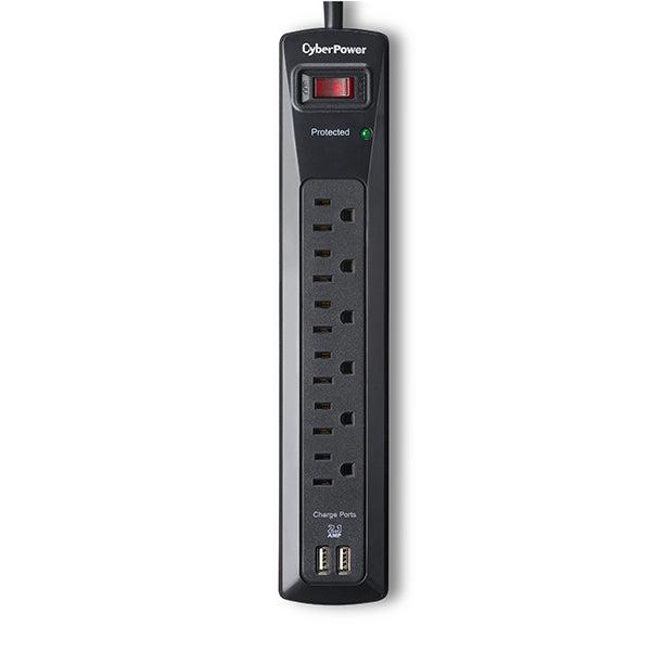 Cyberpower Csp604U Surge Protector Black 6 Ac Outlet(S) 125 V 1.25 M