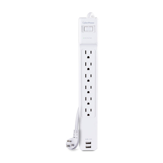 Cyberpower Csp606U42A Surge Protector White 6 Ac Outlet(S) 125 V 1.8 M