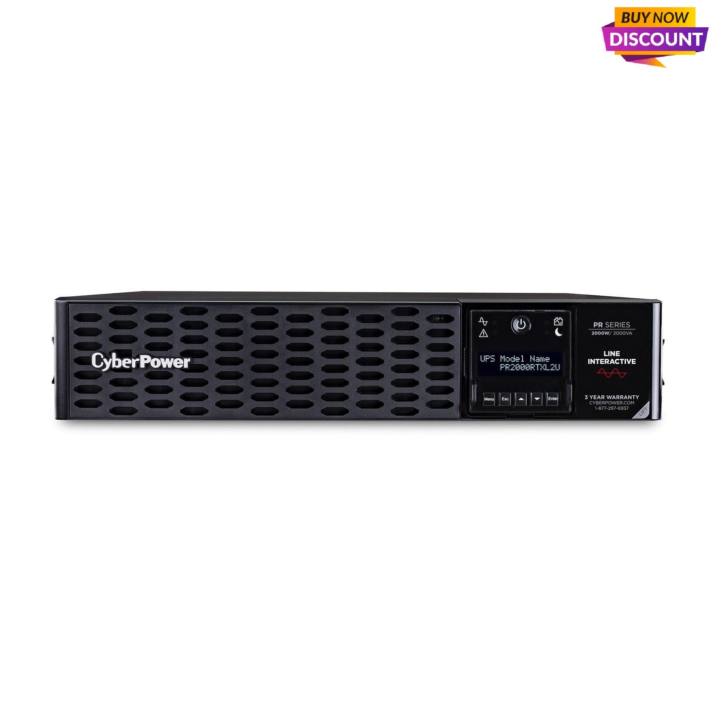 Cyberpower Pr2000Rtxl2U Uninterruptible Power Supply (Ups) Line-Interactive 2 Kva 2000 W 8 Ac Outlet(S)