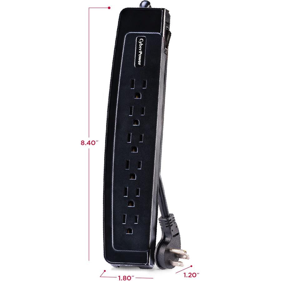 Cyberpower 6050S Surge Protector Black 6 Ac Outlet(S) 120 V 1.23 M