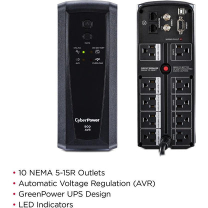 Cyberpower Cp900Avr Uninterruptible Power Supply (Ups) 0.9 Kva 560 W