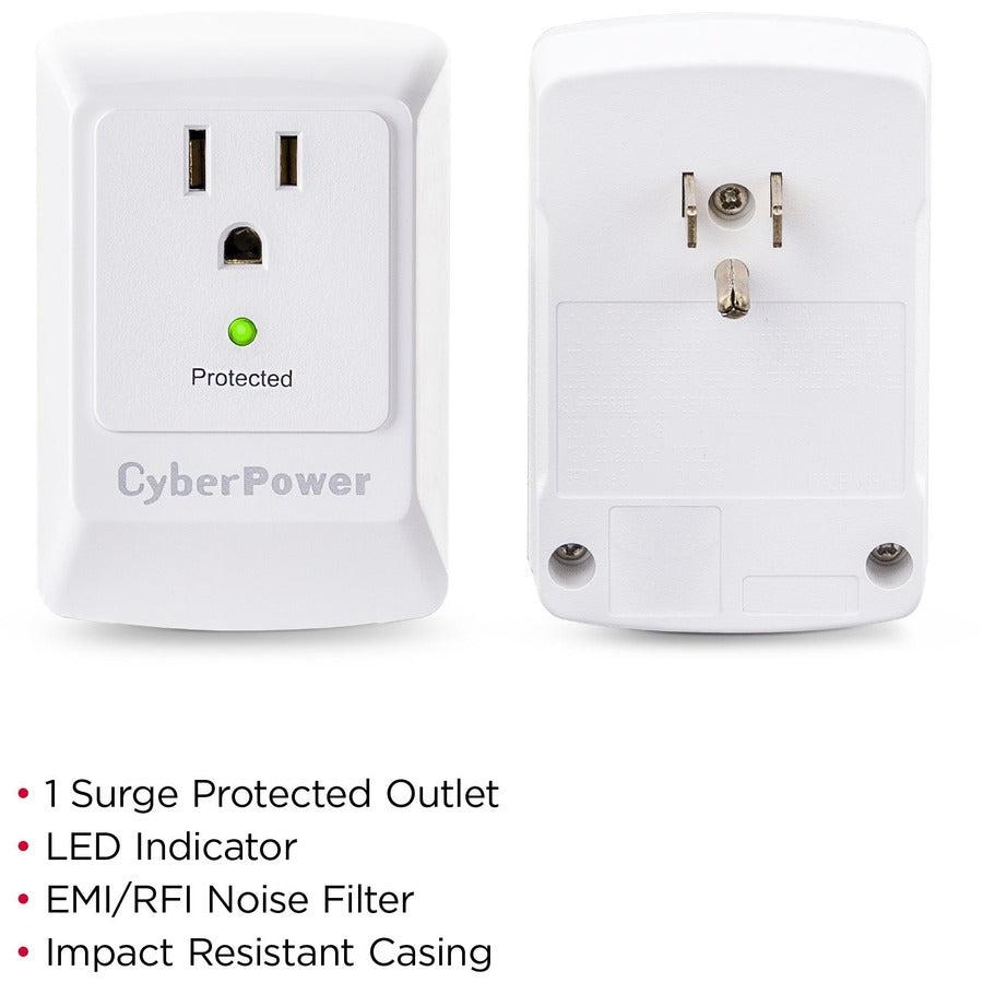 Cyberpower Csb100W Surge Protector White 1 Ac Outlet(S) 125 V