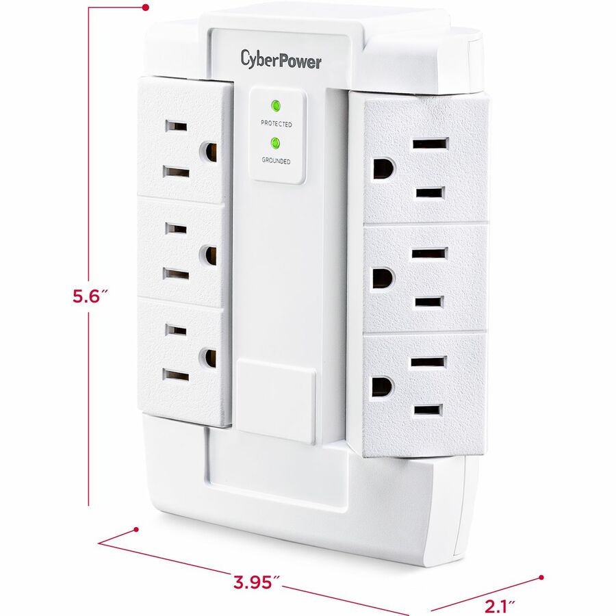 Cyberpower Csb600Ws Surge Protector White 6 Ac Outlet(S) 125 V