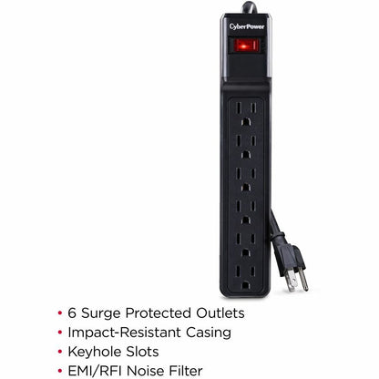 Cyberpower Csb606 Surge Protector Black 6 Ac Outlet(S) 125 V 1.829 M