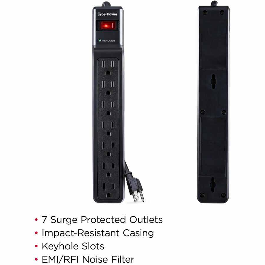 Cyberpower Csb7012 Surge Protector Black 7 Ac Outlet(S) 125 V 3.658 M