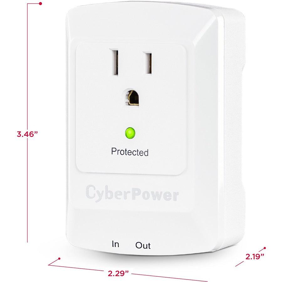 Cyberpower Csp100Tw Surge Protector White 1 Ac Outlet(S) 125 V