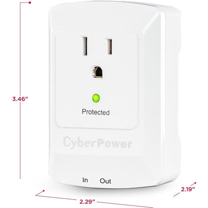 Cyberpower Csp100Tw Surge Protector White 1 Ac Outlet(S) 125 V