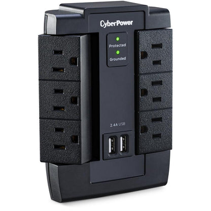 Cyberpower Csp600Wsu Surge Protector Black 6 Ac Outlet(S) 125 V