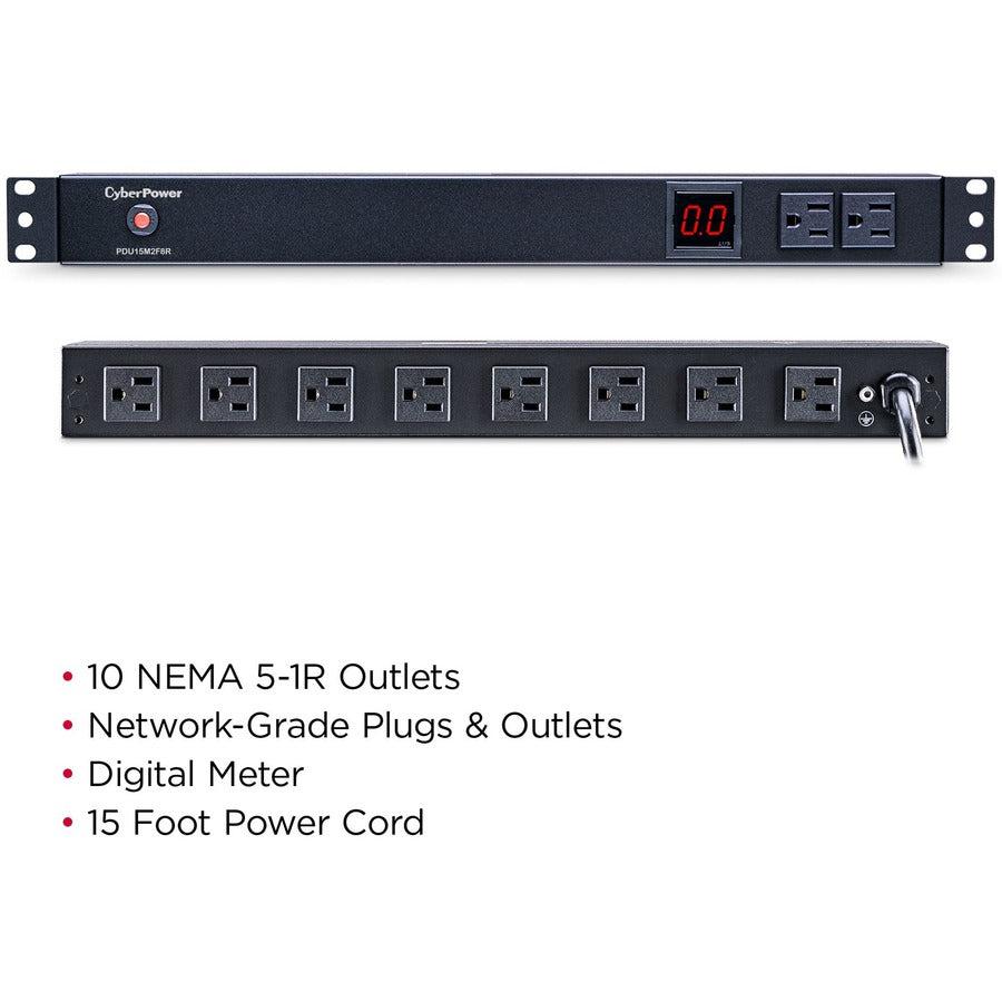 Cyberpower Pdu15M2F8R Power Distribution Unit (Pdu) 10 Ac Outlet(S) 1U Black