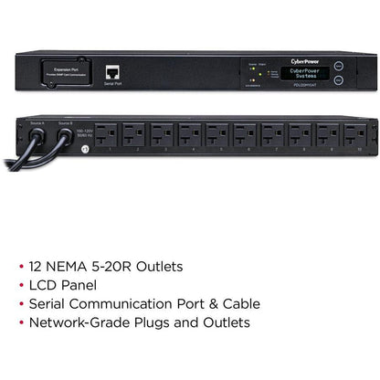 Cyberpower Pdu20Mt10At Power Distribution Unit (Pdu) 10 Ac Outlet(S) 1U Black