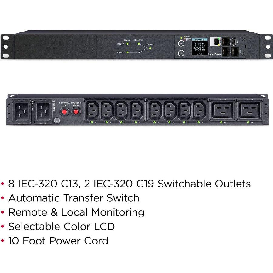 Cyberpower Pdu44005 Power Distribution Unit (Pdu) 8 Ac Outlet(S) 1U Grey