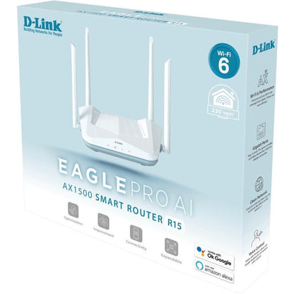 D-Link Ax1500 R15 Wireless Router Gigabit Ethernet Dual-Band (2.4 Ghz / 5 Ghz) White