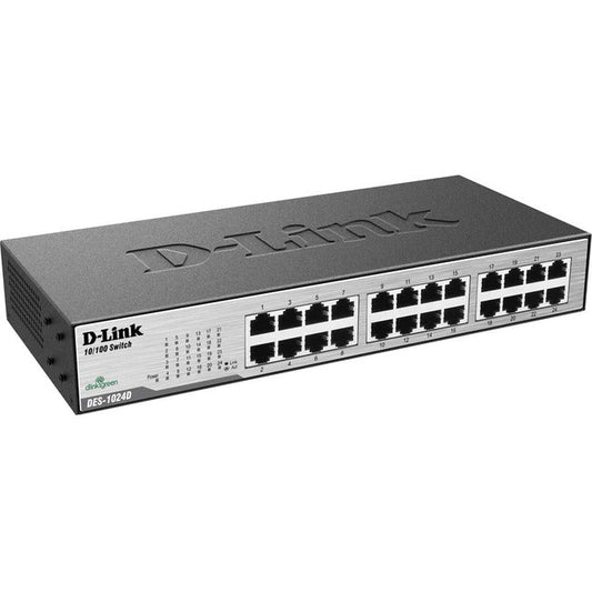 D-Link Des-1024D 24-Port 10/100 Unmanaged Metal Desktop Or Rackmount Switch