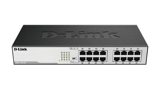 D-Link Dgs-1016D Network Switch Unmanaged Gigabit Ethernet (10/100/1000) 1U Black, Silver