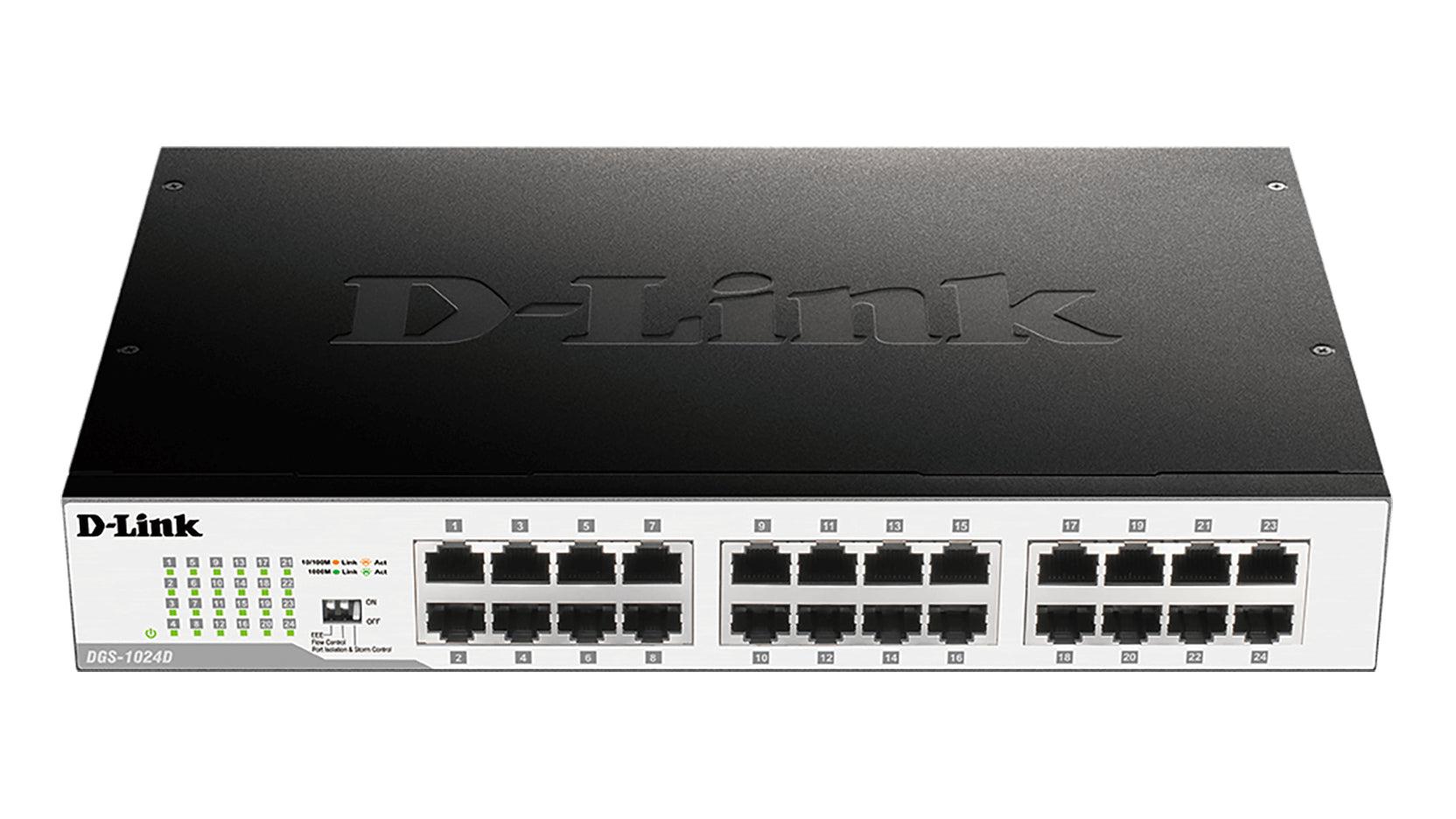 D-Link Dgs-1024D Network Switch Unmanaged Gigabit Ethernet (10/100/1000) 1U Black, Silver