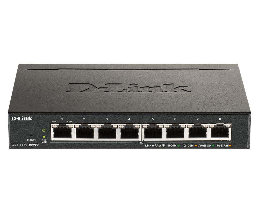 D-Link Dgs-1100-08Pv2 Network Switch Managed L2/L3 Gigabit Ethernet (10/100/1000) Power Over Ethernet (Poe) Black