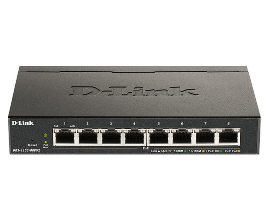 D-Link Dgs-1100-08Pv2 Network Switch Managed L2/L3 Gigabit Ethernet (10/100/1000) Power Over Ethernet (Poe) Black