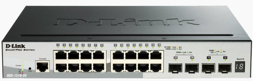 D-Link Dgs-1510-20 Network Switch Managed L3 Gigabit Ethernet (10/100/1000) Black