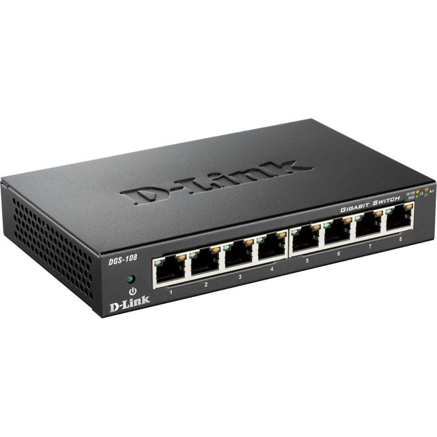 D-Link Dgs-108Gl Network Switch Unmanaged Gigabit Ethernet (10/100/1000) Black