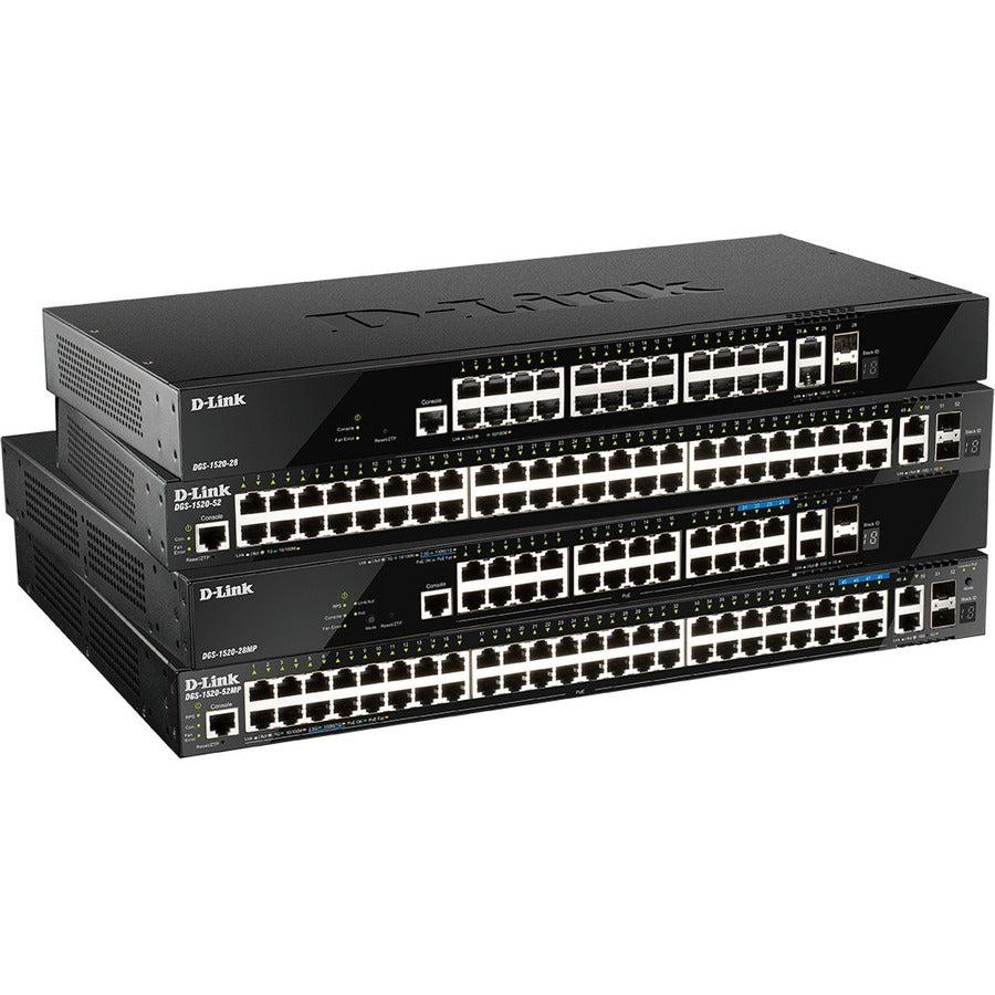 D-Link Dgs-1520-28Mp Network Switch Managed L3 10G Ethernet (100/1000/10000) Power Over Ethernet (Poe) 1U Black