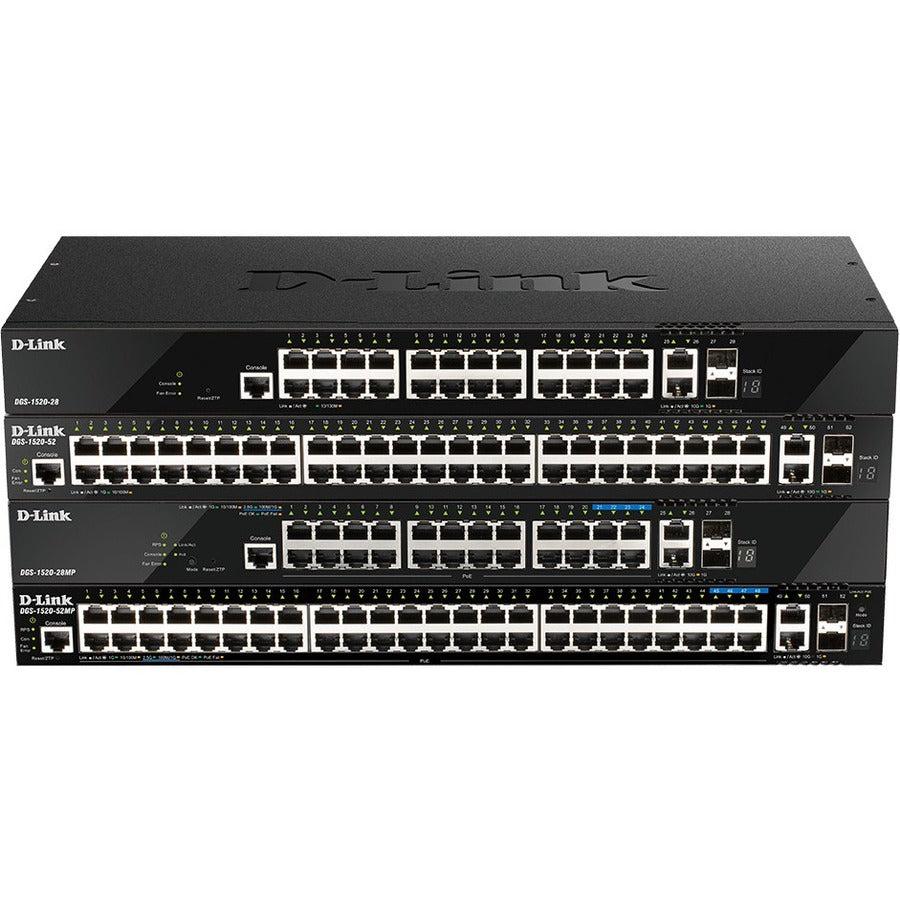 D-Link Dgs-1520-52 Network Switch Managed L3 10G Ethernet (100/1000/10000) 1U Black