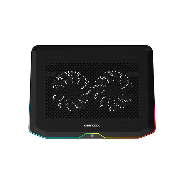 Deep Cool N80 Rgb Laptop Cooling Pad, 16.7 Million Rgb Colors Led, Pure Metal Panel, Two 140Mm Fans,