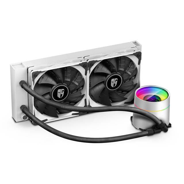 Deepcool Castle 240 Ex White Captain 240Ex Rgb V2, Aio Liquid Cpu Cooler, Anti-Leak Technology