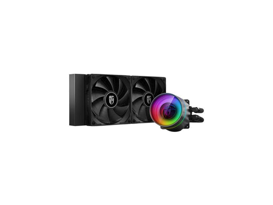 Deepcool Castle 240Ex, Addressable Rgb Aio Liquid Cpu Cooler, Anti-Leak Technology Inside, Cable