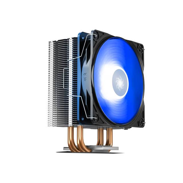 Deepcool Ggammaxx 400 V2 Blue Cpu Cooler 4 Heatpipes 120Mm Pwm Fan With Blue Led Universal Socket Solution