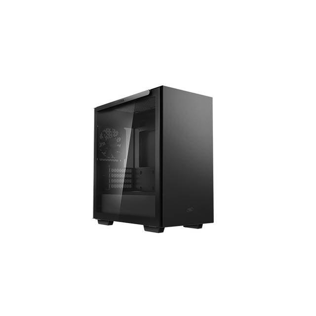 Deepcool Macube 110 Micro Atx Case With Full-Size Magnetic Tempered Glass Removable Hdd Cage And Built-In Graphics Card Holder - Black