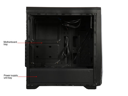 Diypc S2-Bk-Rgb Black Usb3.0 Steel/ Tempered Glass Atx Mid Tower Gaming Computer Case W/Tempered Glass Panel And Addressable Rgb Led Strip
