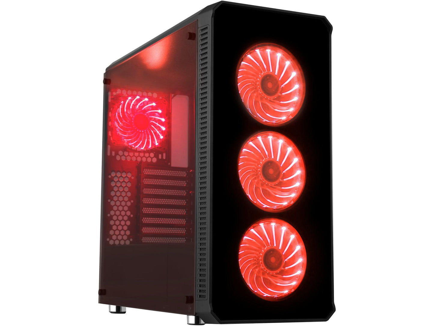 Diypc Vanguard-Rgb Black Dual Usb3.0 Steel/ Tempered Glass Atx Mid Tower Gaming Computer Case