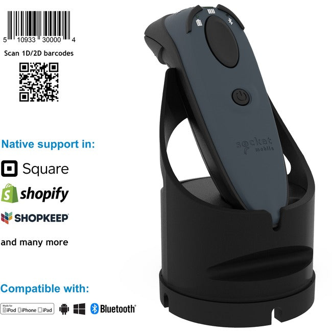 Durascan D740 2D/1D Barcode,Scanner Gray & Charging Dock