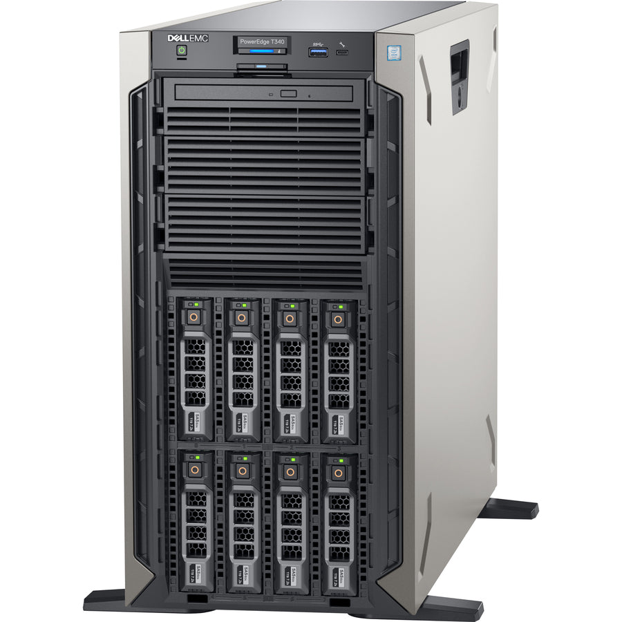 Dell Emc Poweredge T340 5U Tower Server - 1 X Intel Xeon E-2234 3.60 Ghz - 8 Gb Ram - 1 Tb Hdd - (1 X 1Tb) Hdd Configuration - Serial Ata Controller - 1 Year Prosupport