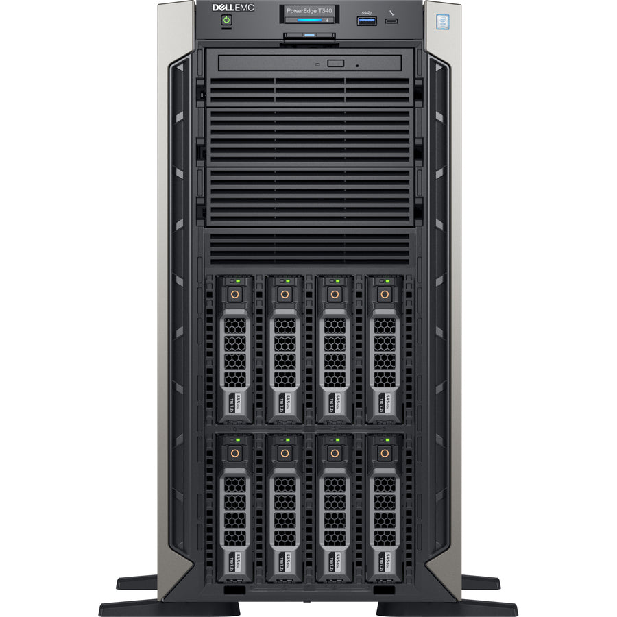 Dell Emc Poweredge T340 5U Tower Server - 1 X Intel Xeon E-2234 3.60 Ghz - 8 Gb Ram - 1 Tb Hdd - (1 X 1Tb) Hdd Configuration - Serial Ata Controller - 1 Year Prosupport