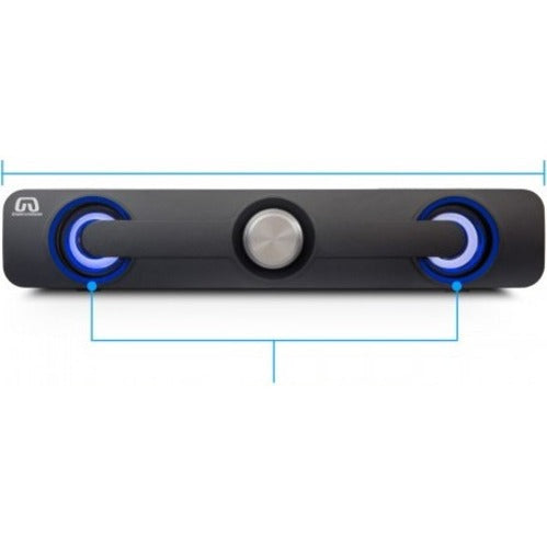 Desktop Stereo Sound Bar 3.5Mm,Usb Powered Dual 2.5W Spk Blue Led