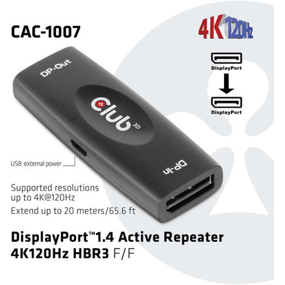 Displayport 1.4 4K 120Hz Active,Repeater F-F Adapter