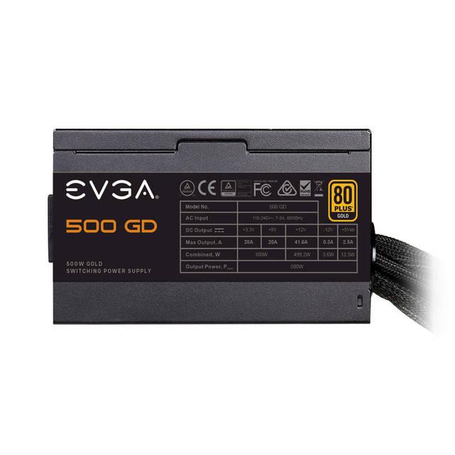 Evga 100-Gd-0500-V1 500 Gd, 80+ Gold 500W, 5 Year Warranty, Power Supply 100-Gd-0500-V1