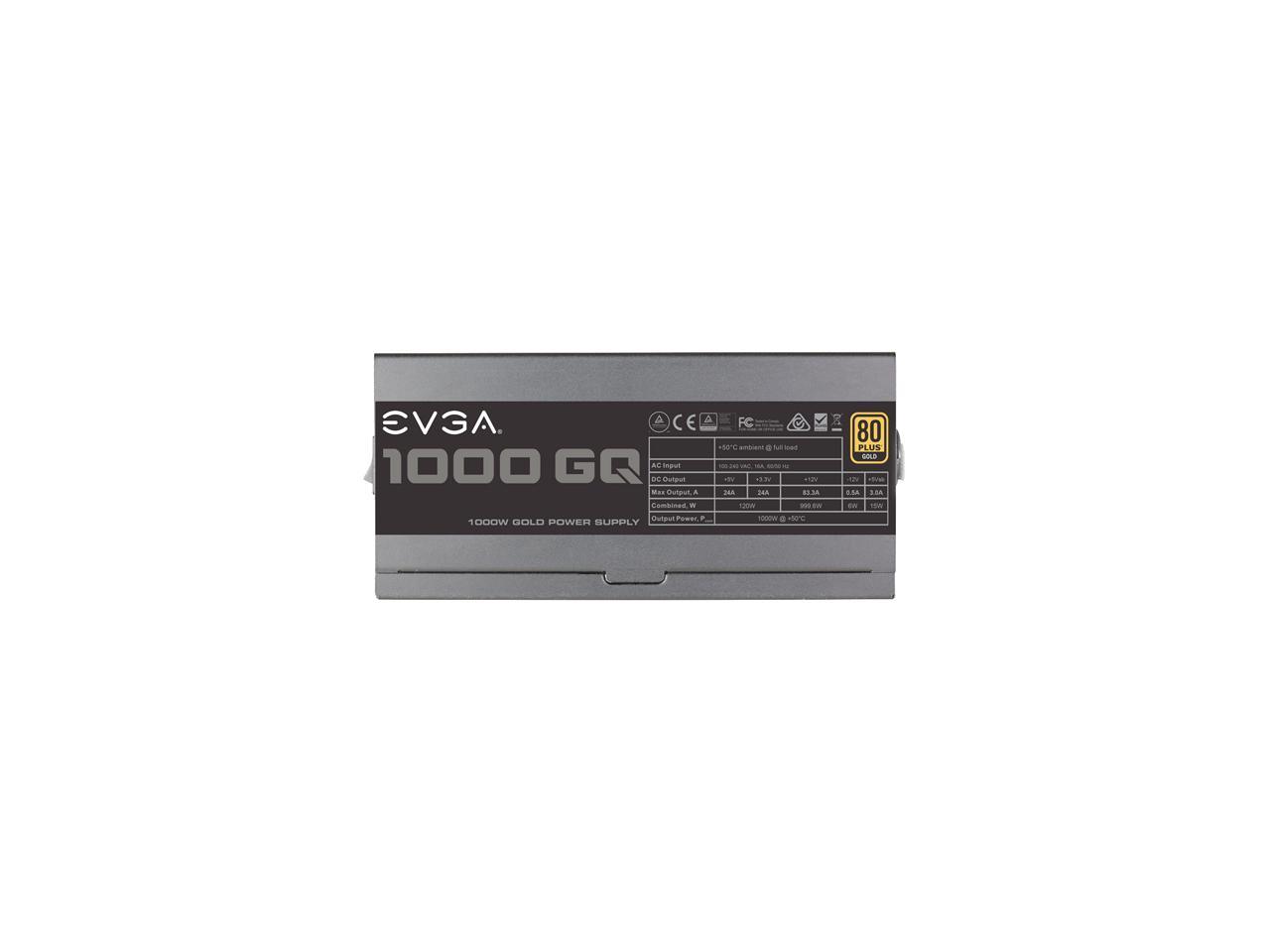 Evga 1000 Gq 210-Gq-1000-V1 1000W 80 Plus Gold Atx12V & Eps12V Power Supply W/ Active Pfc