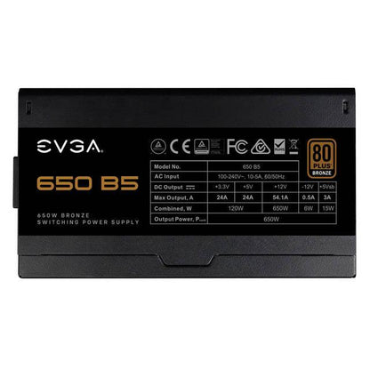 Evga 220-B5-0650-V1 650 B5, 80 Plus Bronze 650W, Fully Modular, Evga Eco Mode, 5 Year Warranty, Compact 150Mm Size, Power Supply