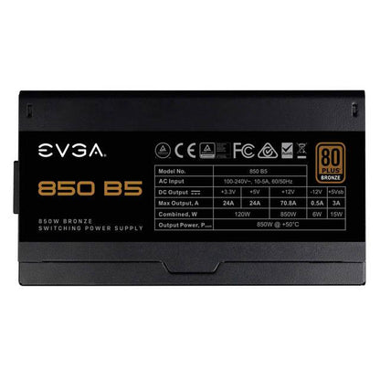 Evga 220-B5-0850-V1,850 B5, 80 Plus Bronze 850W, Fully Modular, Evga Eco Mode, 5 Year Warranty, Compact 150Mm Size, Power Supply