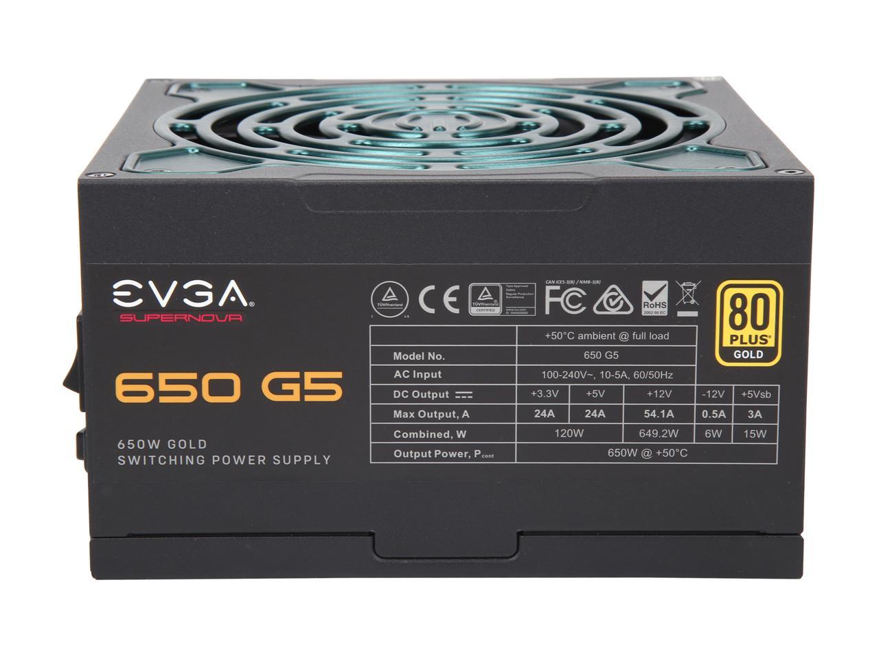 Evga 220-G5-0650-X1 Supernova 650 G5, 80 Plus Gold 650W, Fully Modular