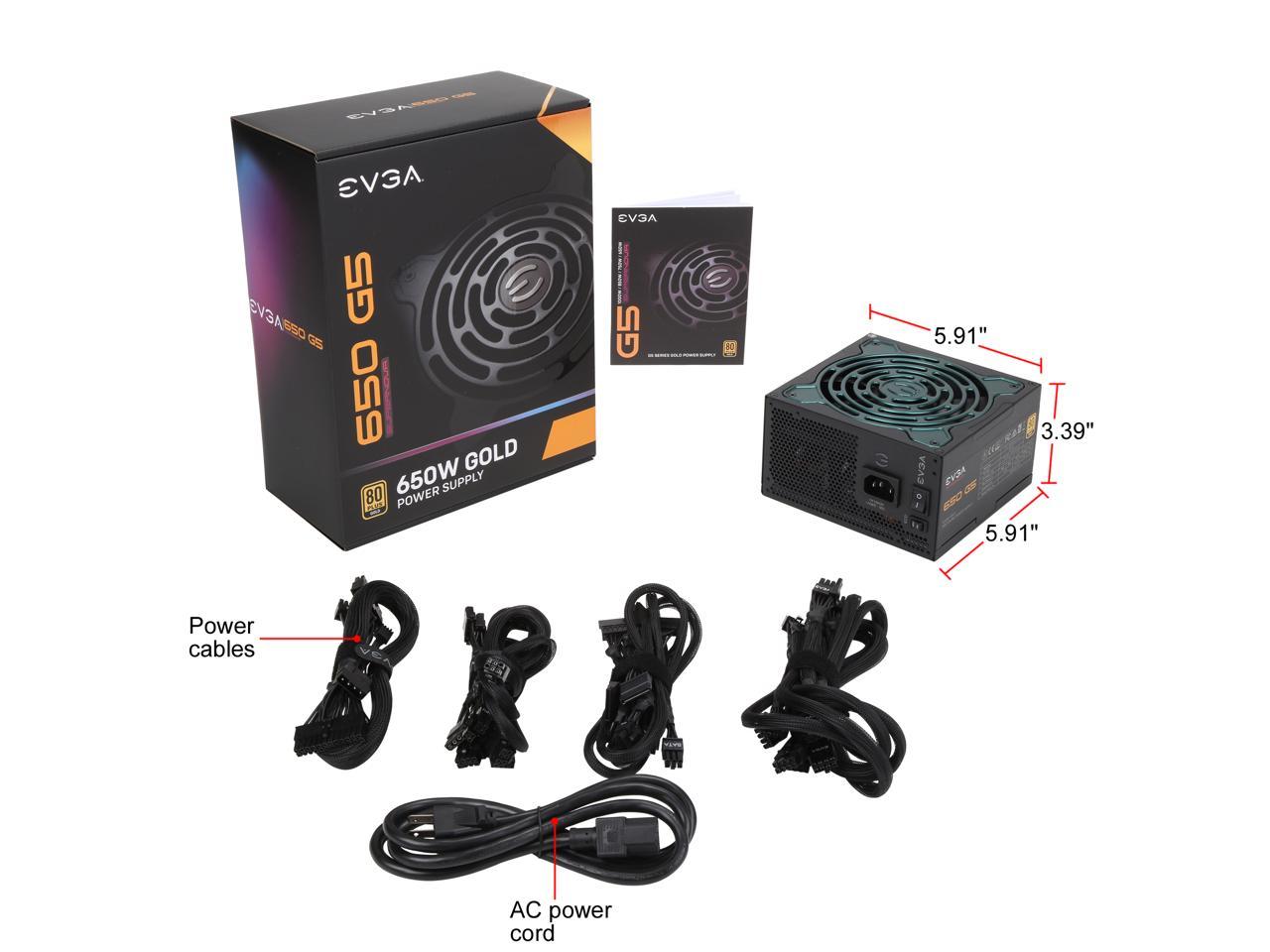 Evga 220-G5-0650-X1 Supernova 650 G5, 80 Plus Gold 650W, Fully Modular