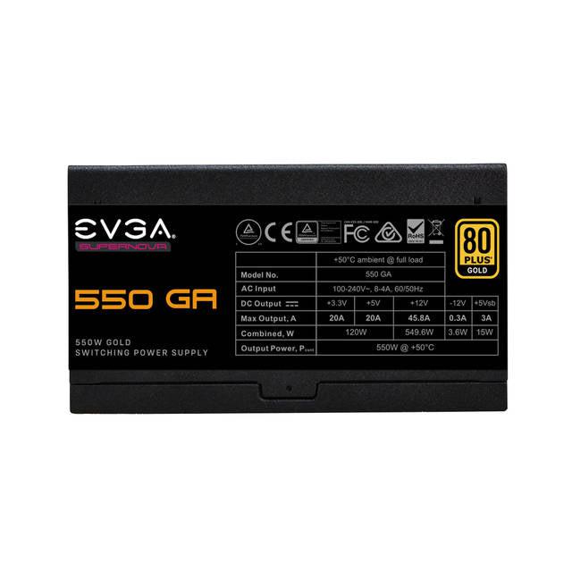 Evga 220-Ga-0550-X1 Supernova 550 Ga, 80 Plus Gold 550W, Fully Modular, Eco Mode With Dbb Fan, 10